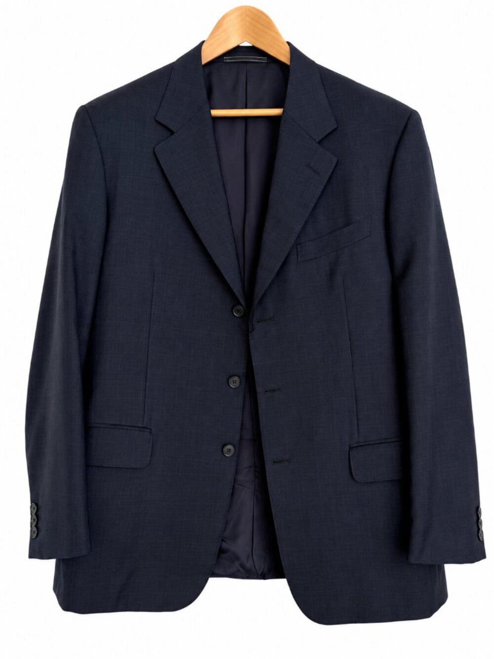 Ermenegildo Zegna Sport Coat Mens 44R Navy Windowpane Super 100s Wool Jacket